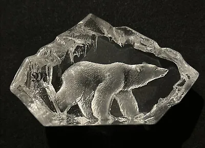 Buy Polar Bear With Icicles Mats Jonasson Swedish Glass Small Paperweight Ornament • 10£
