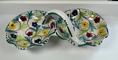 Buy Italian Handmade Pottery Bon Bon Ceramic Serving Basket Floral Design • 13.95£