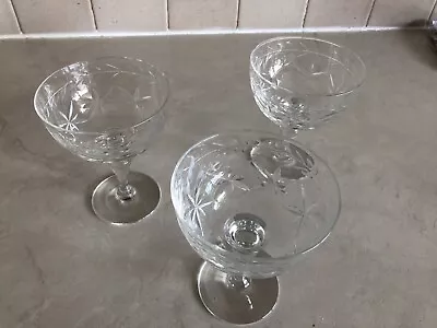 Buy Cut Glass Champagne Glasses X3 • 11£