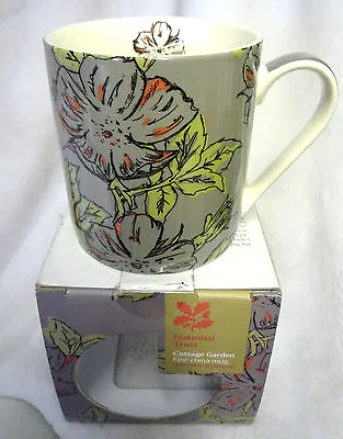 Buy 6 Fine Bone China Mugs Grey Floral Porcelain Cup National Trust Mug Set Boxed • 28.99£