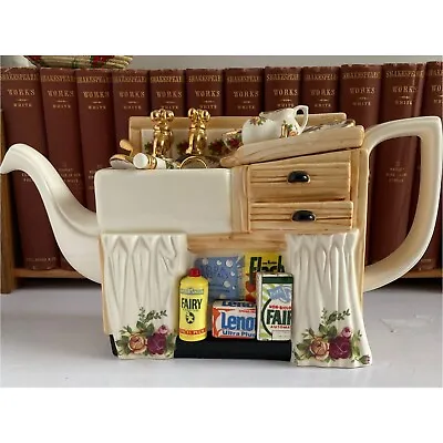 Buy Vtg 1996 • Royal Albert Old Country Roses • Kitchen Sink Teapot • Paul Cardew • 118.54£
