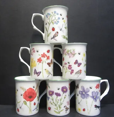 Buy Set Of 6/3 Mugs Countryside Fine Bone China Mugs Cups Castle Shape 10oz Dec UK • 14.99£