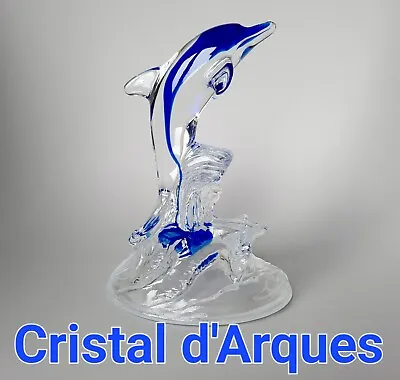 Buy Cristal D'Arques Leaping Dolphin In Waves Lead Crystal Figurine: France • 11£