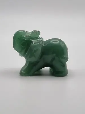 Buy JADE Rich Green ELEPHANT Wealth Health Luck Handcarved Decor Petite Ornament VG+ • 12.99£
