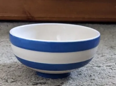 Buy Cornishware Blue + White Breton Striped Bowl  Excellent Condition • 2£