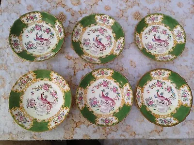 Buy Mintons Green Cockatrice Pattern 4863 Set Of Five Saucer Dishes Plus One... • 75£