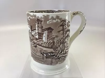 Buy Pearlware Staffordshire Large Brown Transferware Mug Antique English Pottery. • 130£