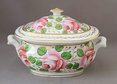 Buy New Hall Painted Roses Pattern 1871 Sucrier C1815-22 Pat Preller Collection • 20£