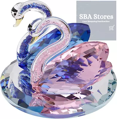 Buy London Boutique Crystal Swan Wedding For Couple Pink Blue Figurine Ornaments For • 32.40£
