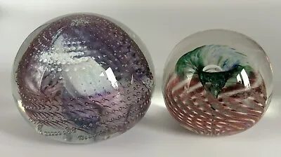 Buy 2 Glass Paperweights One Isle Of Wight Glass Studio, The Other Is Unknown • 30£