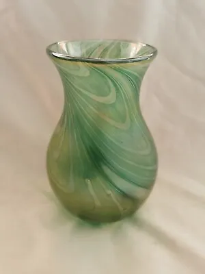 Buy Glassform J Ditchfield Green Iridescent Vase Number 266 • 70£