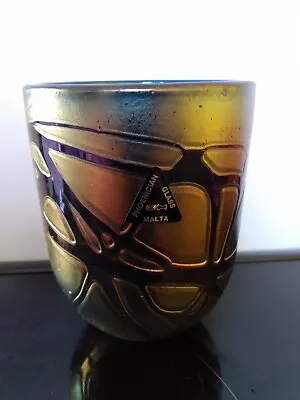 Buy Phoenician Iridescent Art Glass Bowl Malta, 12cm Tall, Signed And Labelled  • 18£