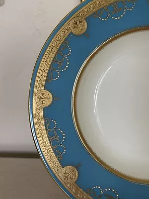 Buy RARE Tiffany & Co. New York MINTONS England TURQUOISE GOLD Rim Soup Bowl Plate • 141.74£