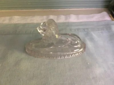 Buy Antique Pressed Glass Lion Paperweight After Lion At Trafalgar Square Small Size • 15£