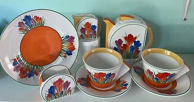 Buy Beautiful Clarice Cliff Wedgwood Bizarre Crocus Tea For Two Set Limited Edition • 150£