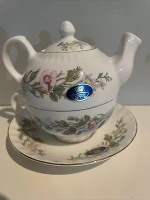 Buy Aynsley Wild Tudor England Tea For One Teapot Teacup Saucer Floral 5  New • 33£