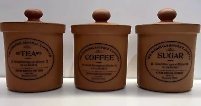 Buy Henry Watson Terracotta  The Original Suffolk Canister  Tea Coffee Sugar Set Jar • 49.99£