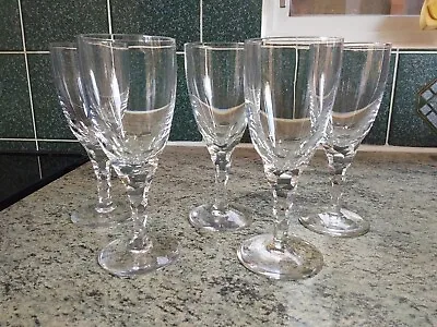Buy Set Of 5 Orrefors Sweden Crystal Carina White Wine Glasses 6.1 Inch • 39.99£