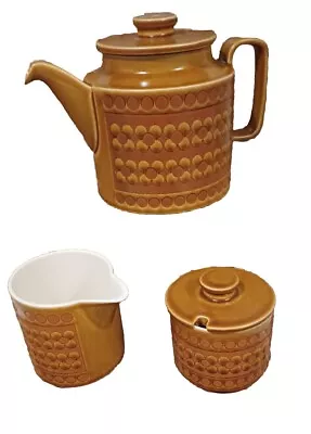 Buy Hornsea Saffron Teapot, Creamer Jug & Lidded Sugar Bowl . Great Condition  • 31.94£