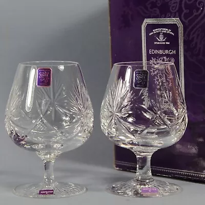 Buy Edinburgh Crystal, Star Of Edinburgh 2 X Brandy Glasses Boxed Signed 1st 11.85cm • 24.99£