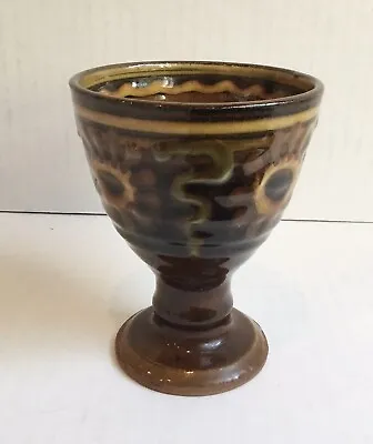 Buy Alan Frewin Millhouse Pottery Slipware Glaze Studio Pottery Footed Goblet • 11.99£