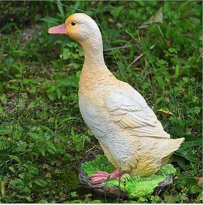 Buy Garden Gift Farm Resin Animal Ornament Pond Water Standing Duck Yellow S • 9.72£