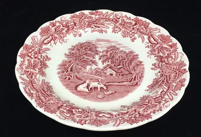 Buy Booths 1 Salad Plate Pink England British Scenery A8024 Scalloped 6508 BOOBRSP • 47.39£