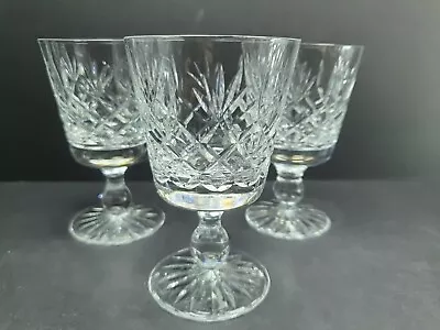 Buy 3x Lovely Vintage Cut Glass Crystal Wine Sherry Port Glasses 11cm • 15£