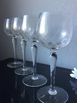 Buy Victorian Hock Wine Glasses Set Of 4 Clear Drink Cordial Liqueur Glassware 100ml • 14.30£