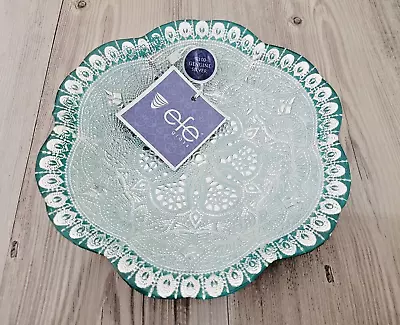 Buy Efe Glass Turkish Handmade Decorative 100% Genuine Silver Plate Bowl Dish Green • 9.99£