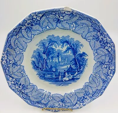 Buy F Winkle & Co Colonial Pottery Pattern Blue Transferware VISTA 9 3/4 Inch Plate • 19.03£