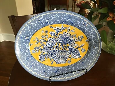 Buy Royal Stafford English Toile Serving Platter 13”— Blue Yellow Floral Basket (1) • 23.57£