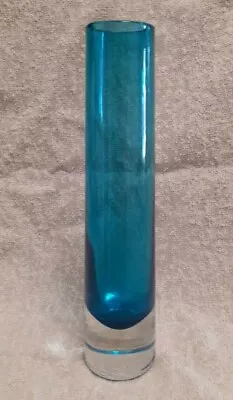 Buy Whitefriars 9655 Kingfisher Blue 8  Chimney Tapering Vase. 1960s Vintage Glass • 30£