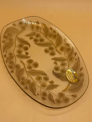 Buy Pilkington Chance Glass Rectangular Brown Leaf Patterned Glass Plate 8  • 20.99£