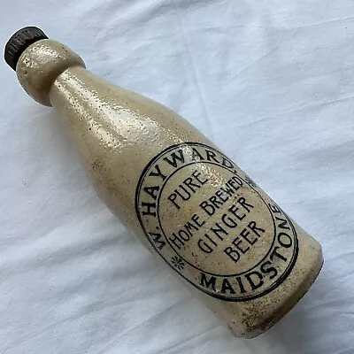 Buy Rare Old Antique Pottery STONE Ginger Beer Bottle Maidstone Kent W.HAYWARD .. • 0.99£
