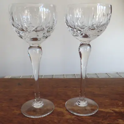 Buy A Pair Of Royal Brierley Crystal Winchester Pattern Hock Wine Glasses 7 5/8 Inch • 15.99£