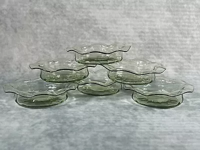 Buy Rare FULL SET Of Six Whitefriars Sea Green Glass 'Flower' Coasters C1938 #2163 • 100£