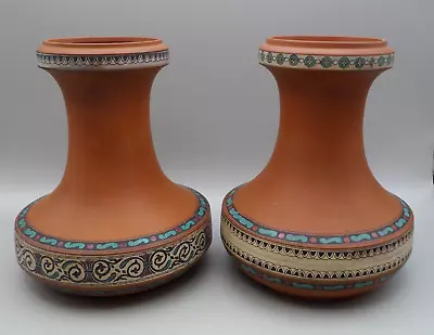 Buy 2 X Prattware Terracota Vases  Dated 1863 • 9.99£