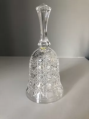 Buy Cut Glass Crystal Bell 7” Tall With Geometric Pattern • 5£
