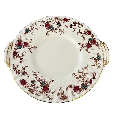 Buy Minton Ancestral Cookie Plate Platter Floral Bone China Swirl Rim England • 36.89£
