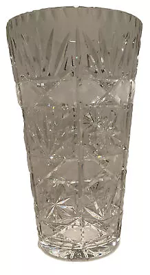 Buy Lead Crystal Floral/Leaf Vase 12.5” Height Large Hand-Cut Etched Heavy Wide Top • 63.99£