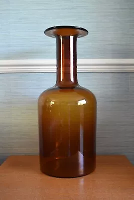 Buy Large 50 Cm / 19.5  Holmegaard Amber Floor Gul Vase • 150£