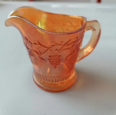 Buy Small Vintage Amber Coloured Glass Jug With Embossed Pattern • 4£
