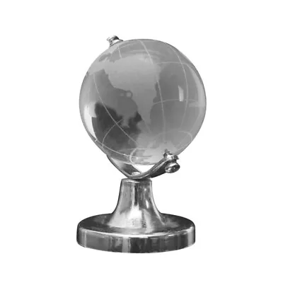 Buy White Crystal Globe Tabletop Decor Earth World Map Ornament • 9.39£