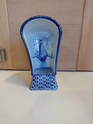 Buy Delft Blue And White Pottery Basket Chair With Boats Painted Inside Ornament Vgc • 15£