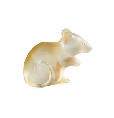 Buy Lalique Crystal Gold Luster Mouse Sculpture Large #10686500 Brand Nib Save$ F/sh • 431.55£