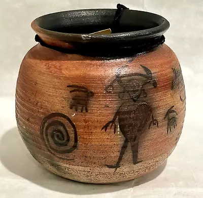 Buy NWT Original Signed RONDA CLARK PIT-FIRED POTTERY BOWL W/ Native American Theme • 46.94£