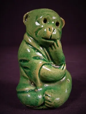 Buy Rare 1870 Contemplative Monkey Green Glaze Signed Dunmore Yellow Ware Mint • 282.92£