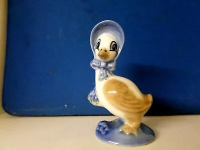 Buy Vintage Mid Century Szeiler Studio Pottery Duck In Blue Bonnet. • 9£