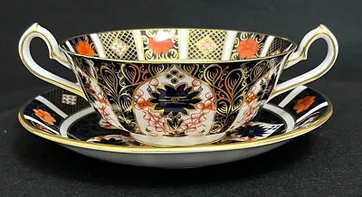 Buy Royal Crown Derby 'Cream Soup Cup & Saucer' Old Imari 1128 With Matching Dates • 219.95£
